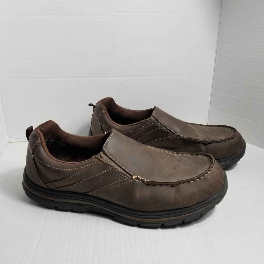 FADED GLORY MEN'S BROWN DRESS LOAFERS SIZE 13